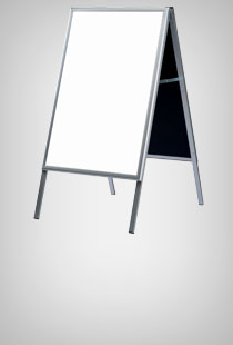 A-Board mit weißer Tafel